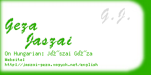 geza jaszai business card